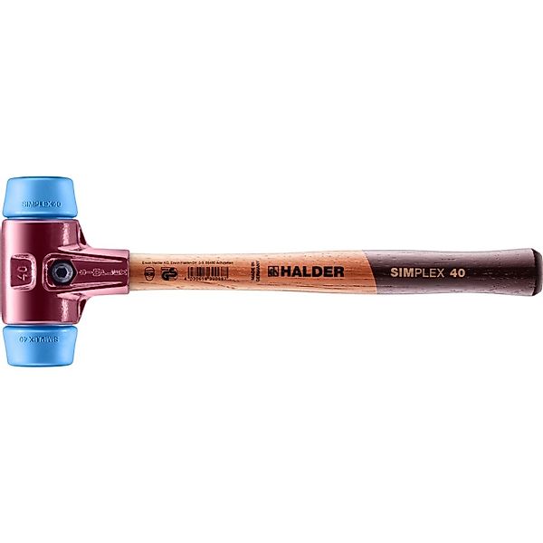 Halder Simplex Schonhammer Ø 40 mm TPE-soft Blau mit Tempergussgehäuse günstig online kaufen