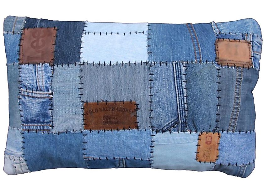 Jeanspatchwork Kissen inkl. Inlett 25x40cm günstig online kaufen