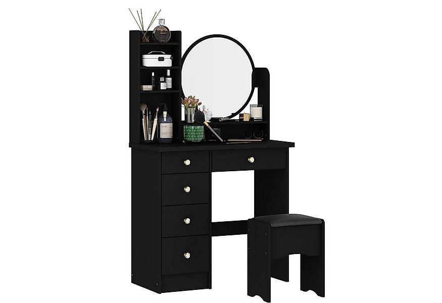 FUFU&GAGA Schminktisch mit Hocker und 5 Schubladen, 80 B x 40 T x 135H cm günstig online kaufen