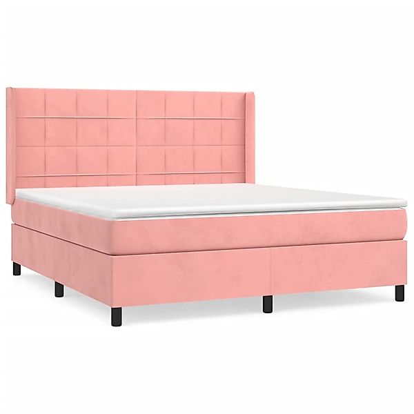 vidaXL Boxspringbett mit Matratze Rosa 160x200 cm Samt 3132692 günstig online kaufen
