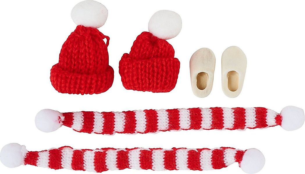 HobbyFun Dekofigur Wichtel-Set Mütze, Schal & Schuhe, 6 Teile günstig online kaufen
