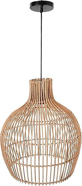 VIVANNO Hängeleuchte Rattan PLAFON Rund - Beige Geflochten, ohne Leuchtmitt günstig online kaufen