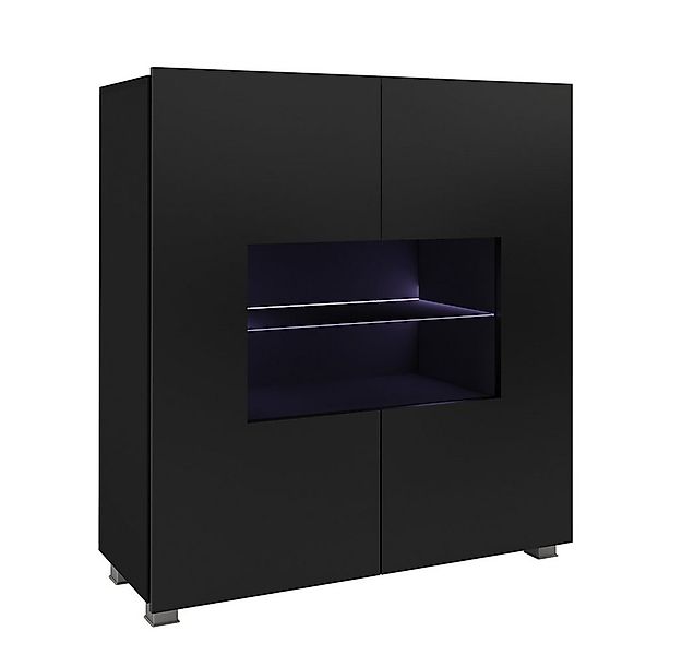 Lomadox Highboard CAIRNS-132, in schwarz Hochglanz, Modern, grifflos günstig online kaufen