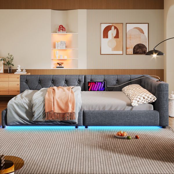 STILVORA Schlafsofa 90x200 mit LED&Matratze,Tagesbett Daybett günstig online kaufen