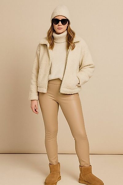 Aurela Damenmode Lederhose Damen Leder Leggings gefüttert (1-tlg) mit elast günstig online kaufen