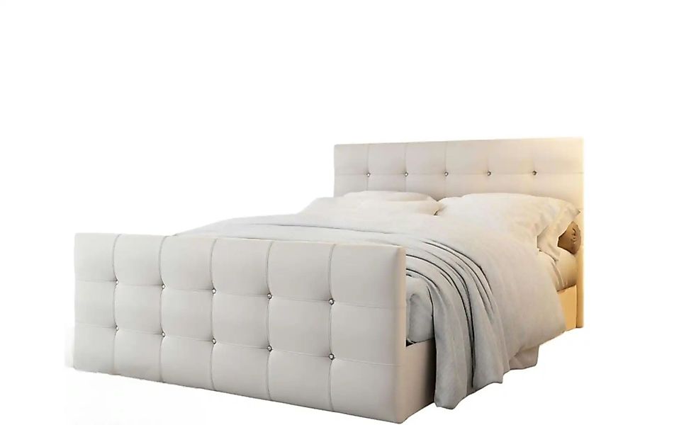 Boxbett Lederoptik  mit Stauraum Kleo ¦ weiß ¦ Maße (cm): B: 140 H: 105 Bet günstig online kaufen