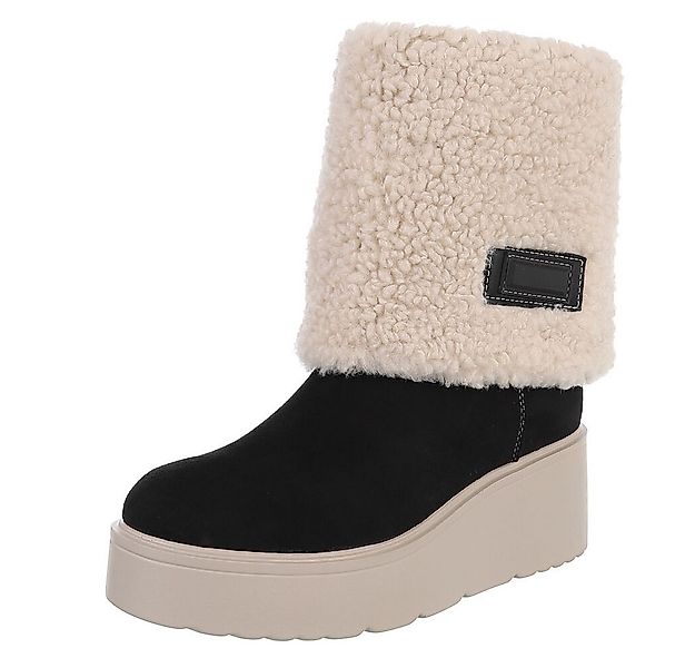 Ital-Design Wärmende Plateau-Stiefel mit flauschigem Schaft für Damen Plate günstig online kaufen