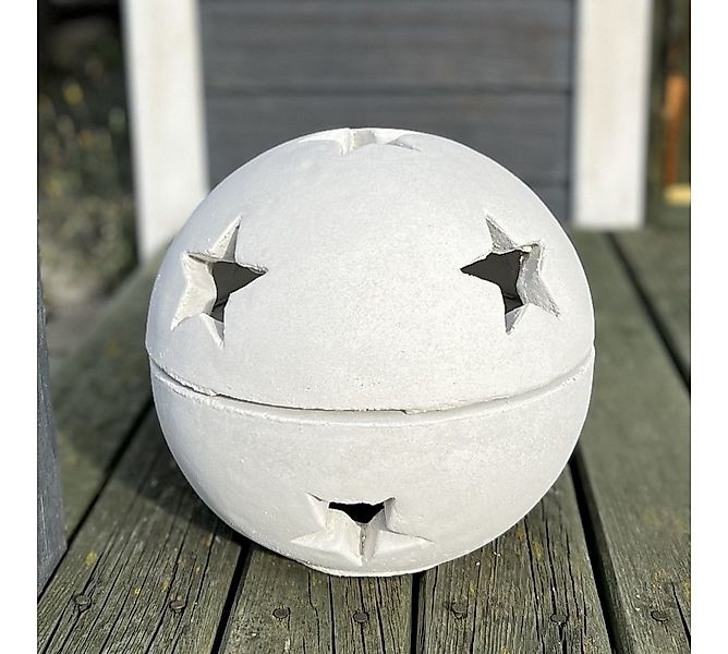 gartendekoparadies.de Gartenfigur Weihnachtskugel mit Sterne, Steinfigur, Ø günstig online kaufen
