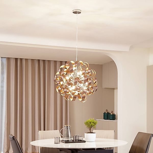Lucande Hängelampe Kaelor, Ø 60 cm, kupferfarben, Aluminium günstig online kaufen