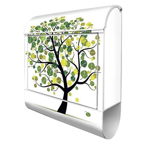 Banjado Design Briefkasten Weiß Pulverbeschichtet 39x47x14cm 2 Schlüssel Mi günstig online kaufen