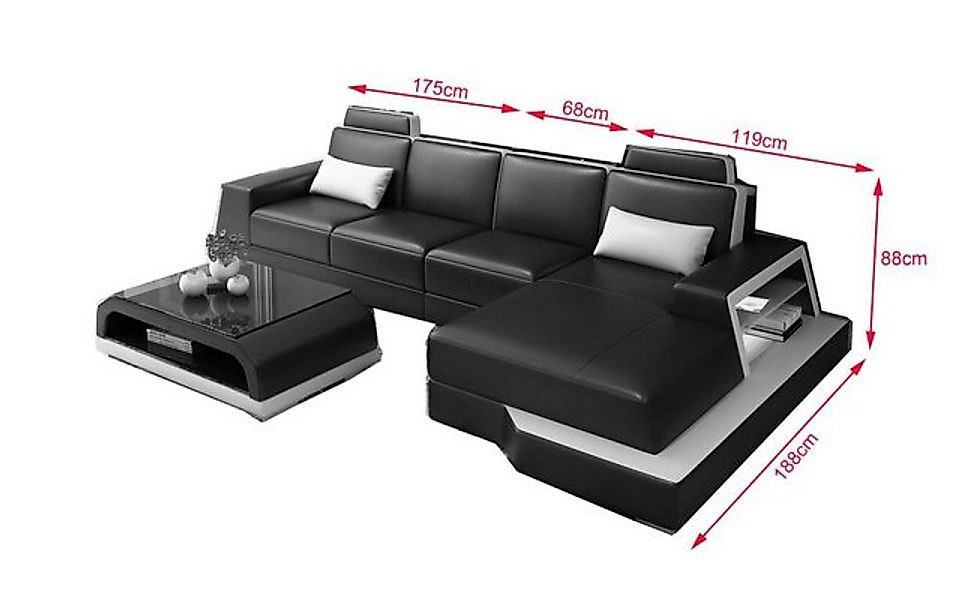 JVmoebel Ecksofa Modern Eckcouch Design Sofa Polster Ecke Wohnlandschaft Le günstig online kaufen