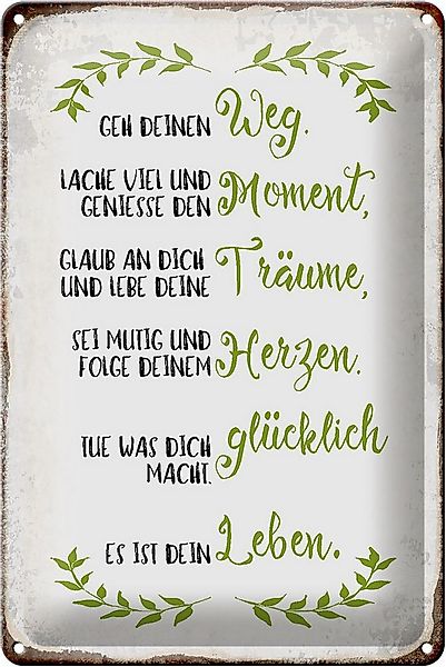 Hebold Metallschild Schild Blech 20x30cm - Made in Germany - Spruch geh dei günstig online kaufen