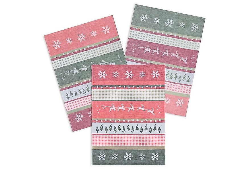 Kracht Geschirrtuch Springende Hirsche, (Set, 3-tlg., Set), 3er Pack Geschi günstig online kaufen