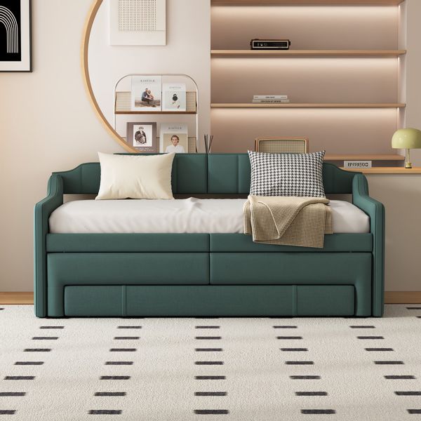 STILVORA Schlafsofa Polsterbett 90x200 mit Schubladen,Tagesbett günstig online kaufen