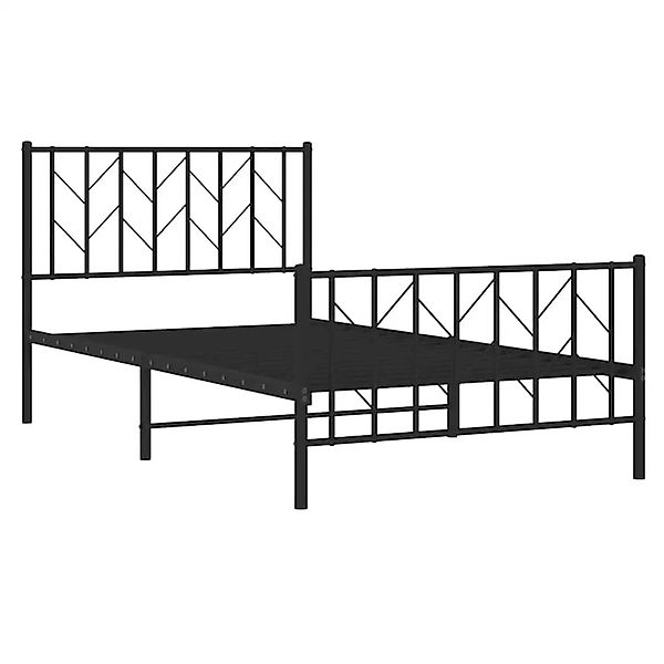 vidaXL Bettgestell mit Kopfteil und Fußteil Metall Schwarz 100x200 cm 37445 günstig online kaufen