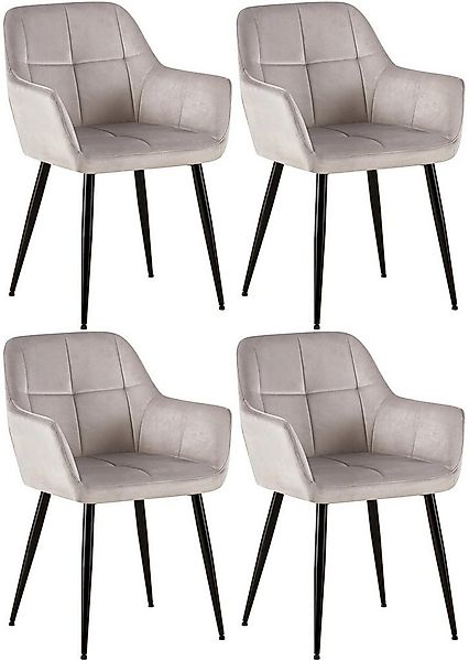 CLP Esszimmerstuhl Emia (4er Set, 4 St), Armlehnen, Samt, Metallgestell günstig online kaufen
