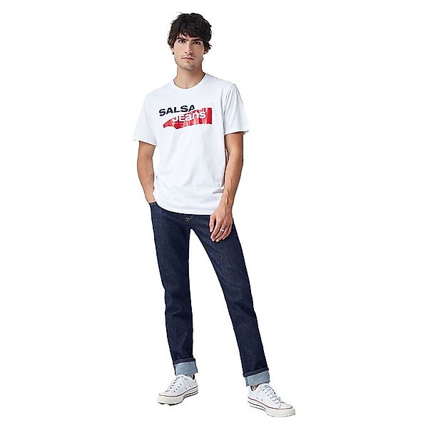 Salsa Jeans 126238-000 / Branding Cut Kurzarm T-shirt L White günstig online kaufen