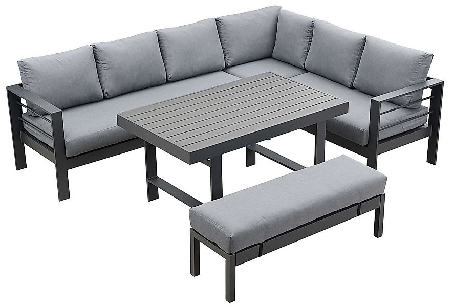 MeXo Gartenlounge-Set XXL Outdoor Lounge Set mit Esstisch, (Wetterfeste mod günstig online kaufen