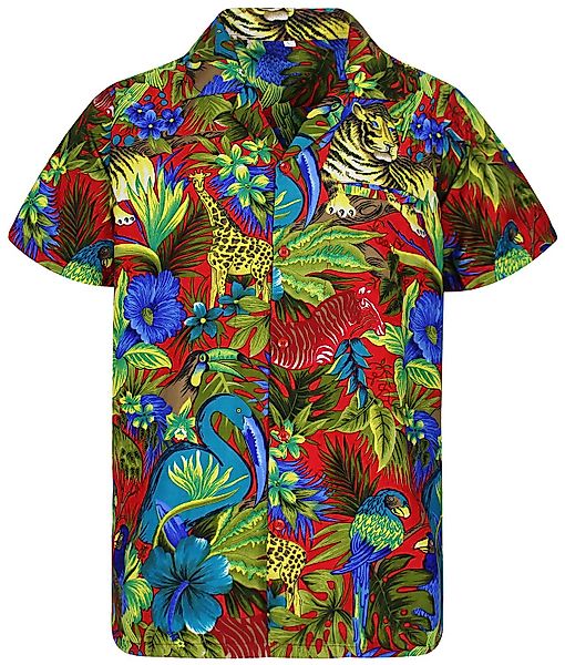 King Kameha Hawaiihemd Jungle Funky Hawaii-Hemd Herren Kurzarm Front-Tasche günstig online kaufen