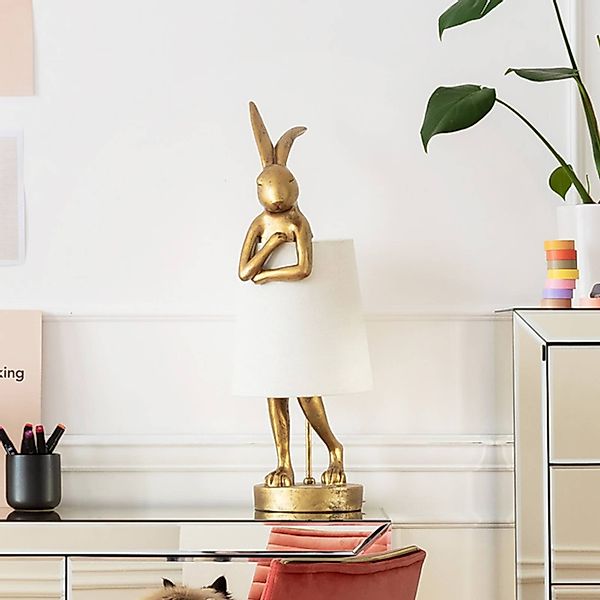 KARE Animal Rabbit Tischleuchte gold/weiß günstig online kaufen
