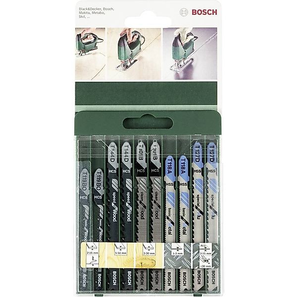 BOSCH Stichsägeblatt 10tlg. Stichsägeblatt-Set T-Schaft T günstig online kaufen
