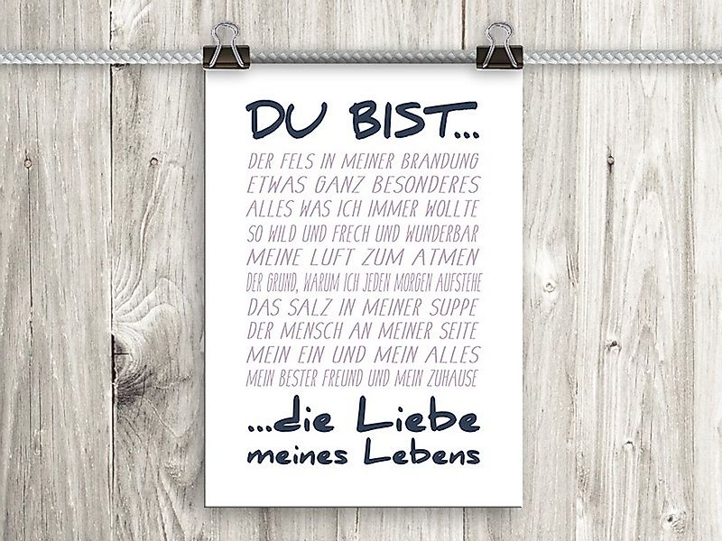 artissimo Poster Poster mit Spruch DinA4 Bild Kunstdruck Sprüche Liebe Lieb günstig online kaufen