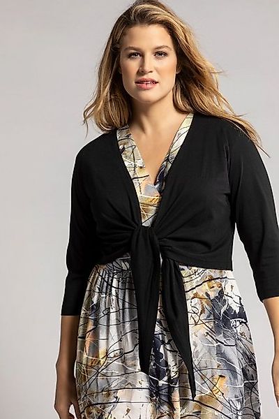 Ulla Popken T-Shirt Bolero kurze Jacke Jersey 3/4-Arm Saumknoten günstig online kaufen