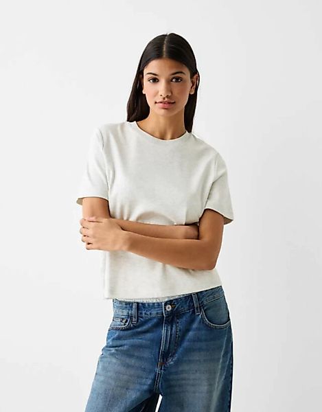 Bershka T-Shirt Im Regular Fit Damen S Grau günstig online kaufen