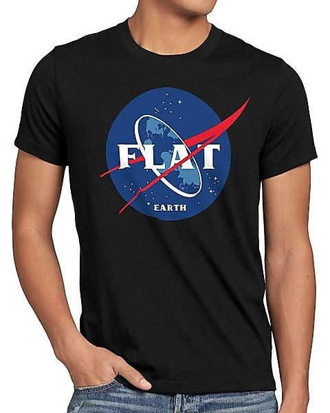 style3 Print-Shirt Herren T-Shirt Flat Earth fernrohr weltraum astronomie günstig online kaufen