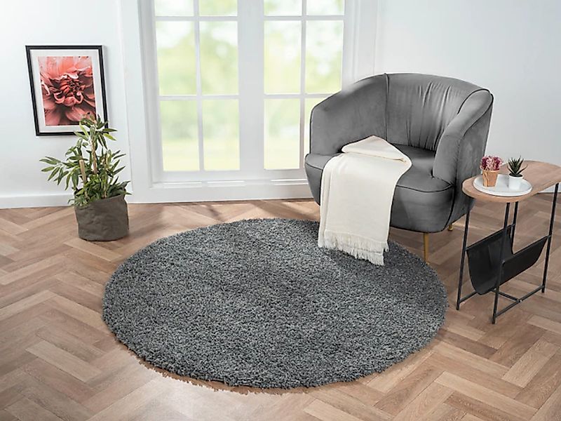 Myflair Möbel & Accessoires Hochflor-Teppich »My Shaggy«, rund, 37 mm Höhe, günstig online kaufen