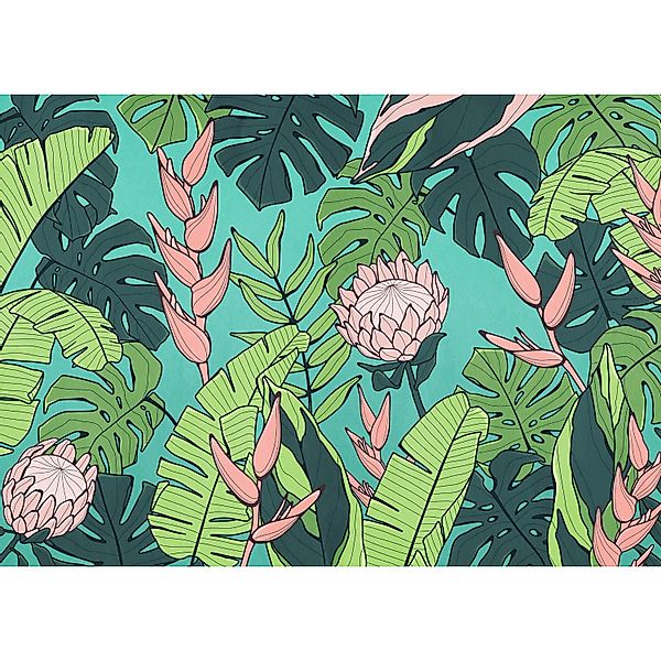 Komar Vliestapete Revival 350 cm x 250 cm Grün günstig online kaufen