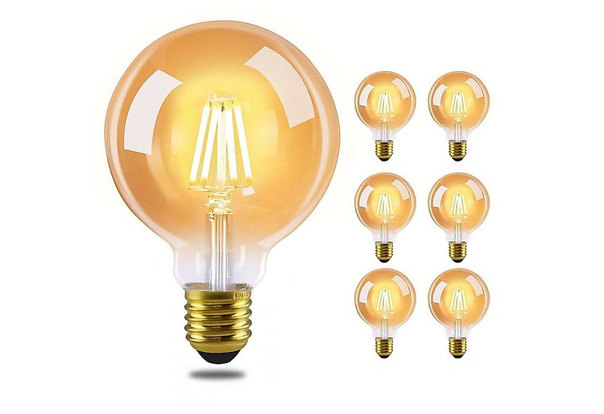 ZMH LED-Leuchtmittel 2 Stück LED Glühbirne E27 Vintage Lampe - G95 Warmweiß günstig online kaufen
