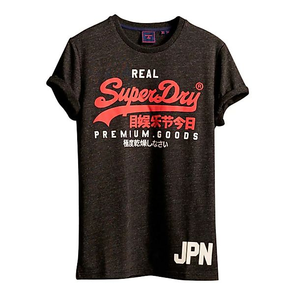 Superdry Vintage Logo Duo Kurzarm T-shirt S Black Snow Heather günstig online kaufen