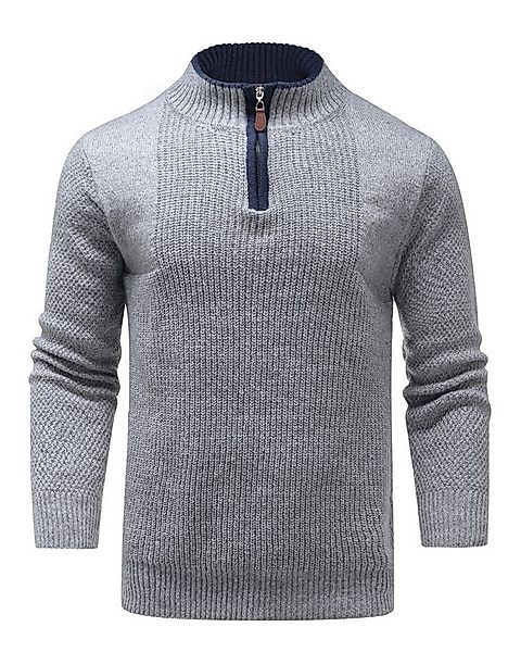 Allthemen Strickpullover mit Reißverschluss Troyer Zip Herren casual Stehkr günstig online kaufen