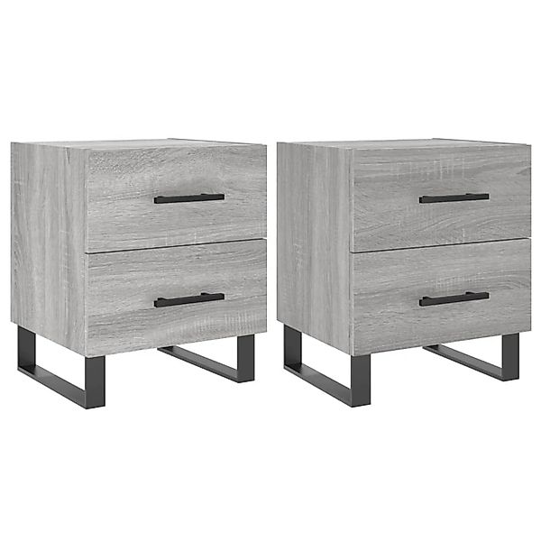vidaXL Nachttische 2 Stk Grau Sonoma 40x35x47,5 cm Holzwerkstoff Modell 9 günstig online kaufen