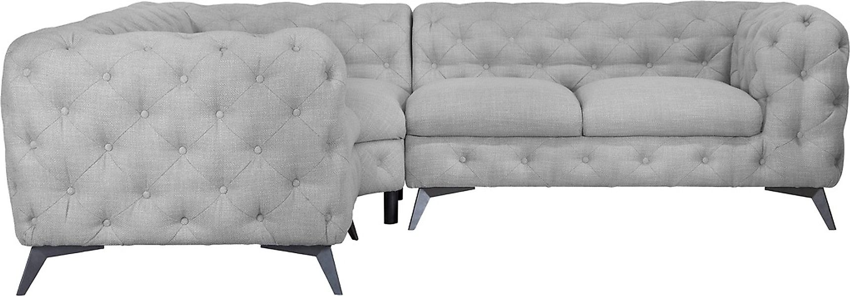 Leonique Chesterfield-Sofa "Ecksofa GLYNIS L-Form mit Wellenunterfederung, günstig online kaufen