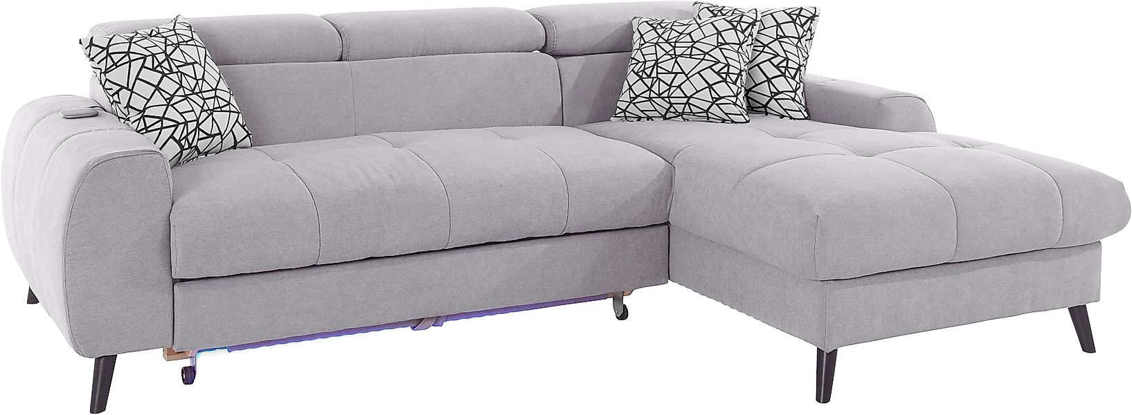 COTTA Ecksofa "Mia L-Form mit 3 Zierkissen", wahlweise mit Bettfunktion, Be günstig online kaufen