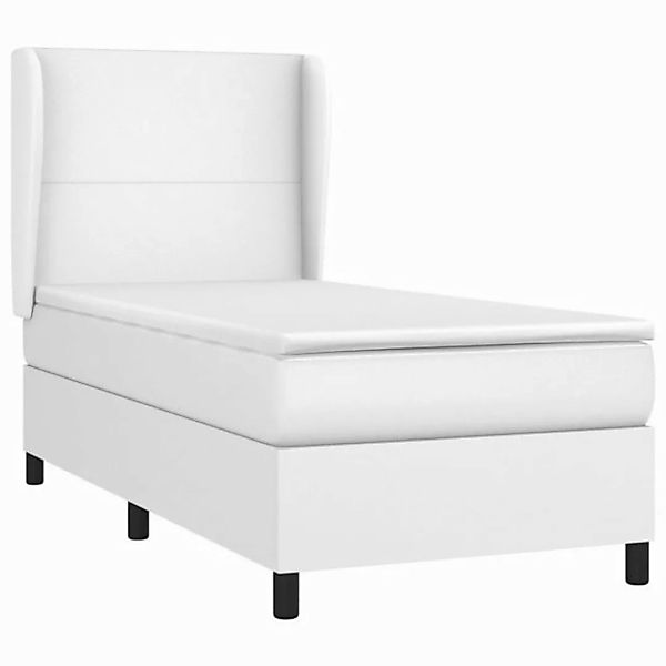 vidaXL Boxspringbett mit Matratze Weiß 90x200 cm Kunstleder1466216 günstig online kaufen