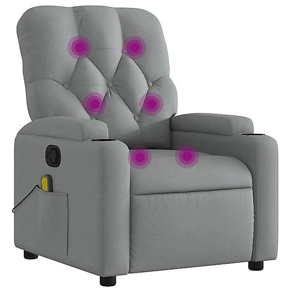 vidaXL Massage-Relaxsessel Hellgrauer Stoff 3206064 günstig online kaufen