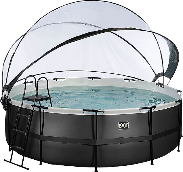Exit Black Leather Pool Schwarz ø 427 x 122 cm Sandfilterp., Abdeckung, Wär günstig online kaufen