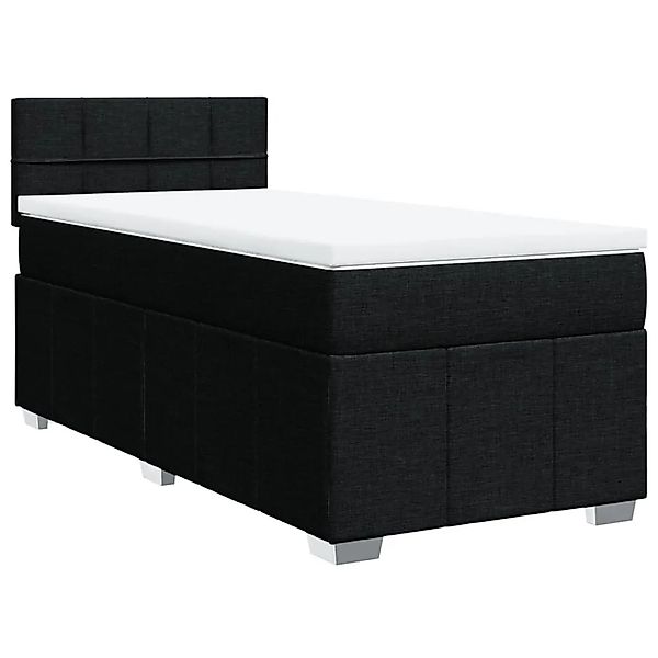 vidaXL Boxspringbett mit Matratze Schwarz 90x190 cm Stoff 3289225 günstig online kaufen