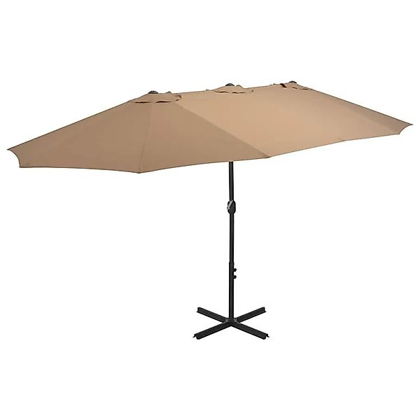 vidaXL Sonnenschirm mit Aluminium-Mast 460x270 cm Taupe 44870 günstig online kaufen