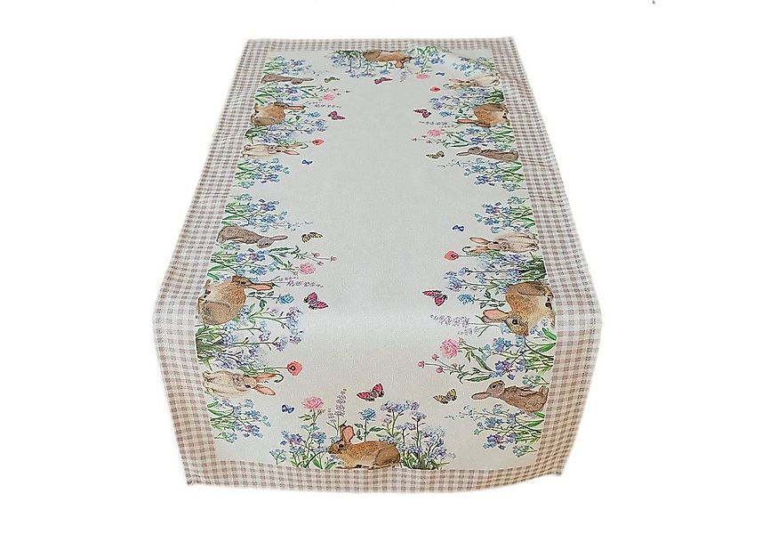 texpot Tischdecke Tischläufer Druck Häschen Blumen Osterhase Ostern (1-tlg) günstig online kaufen