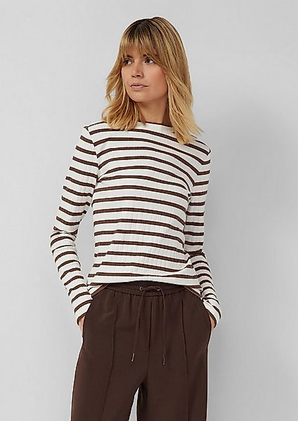 s.Oliver Langarmshirt T-Shirt Geripptes Langarmshirt im Slim Fit günstig online kaufen