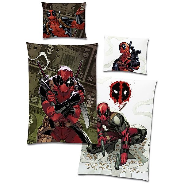 BERONAGE Wendebettwäsche Marvel Deadpool Bettwäsche Linon günstig online kaufen