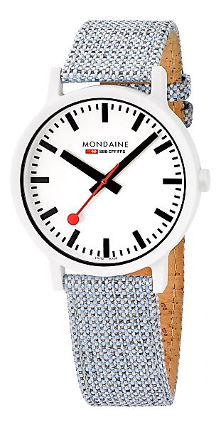 Mondaine Essence Wei, 41mm, Armband Blau MS1.41110.LD Herrenuhr günstig online kaufen
