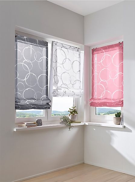 Rollo Raffrollo, heine, halbtransparent, Ösen mit günstig online kaufen