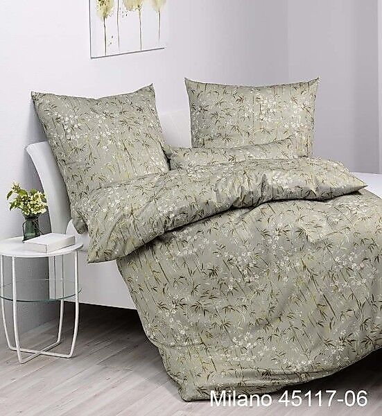Janine Janine Mako-Satin Bettwäsche MILANO 45117 olivgrün Größe:  155x220 c günstig online kaufen