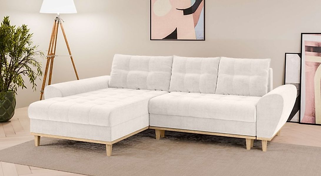 Home affaire Ecksofa "Ahrdorf mit Bettfunktion und Bettkasten, Maße: B/H/T günstig online kaufen