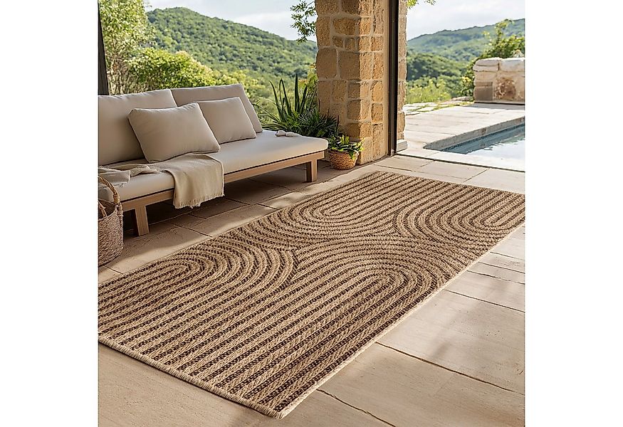 SIMPEX24 Outdoorteppich Boho Design, Läufer, Höhe: 5 mm, Outdoor Teppich We günstig online kaufen